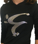 Lady Thin Hoody Glitter Logo